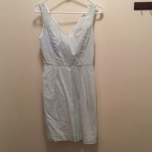Seersucker green j crew dress size 2